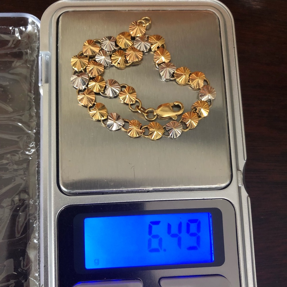 🌸REAL 18K TRICOLOR BRACELET🌸 - Picture 8 of 8